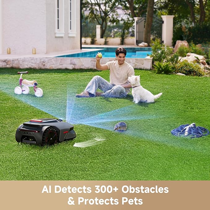 MOVA LiDAX Ultra 2000 Robot Lawn Mower with 4G for 0.5 Acre, No Wire No RTK+360° 3D LiDAR+AI Vision Auto Mapping, Zero-Edge Cutting, Cut Height 1.2"-3.9", 45% Slope, 150 Mowing Zones, Anti-Theft