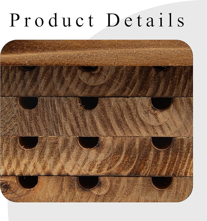 BalterFF Bee Houses for The Garden Insect Bee Hotel Carpenter Wood Bee House of Outside Box