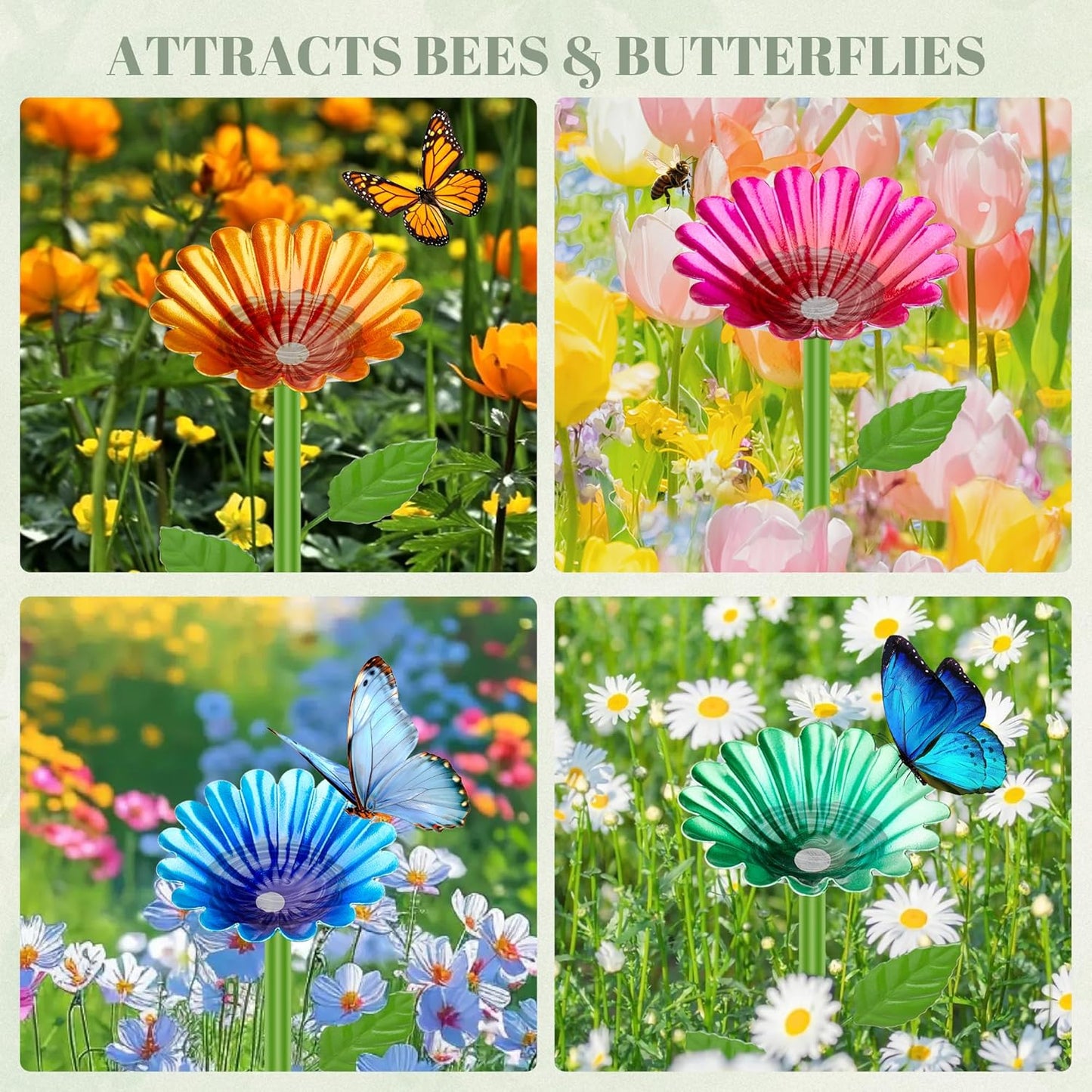 Bee Watering Station for Garden, Bee Feeders for Outside – Metal Flower-Shaped Bee and Butterfly Waterer – Outdoor Pollinator Water Feeder, Bees Baths Garden Yard Decor