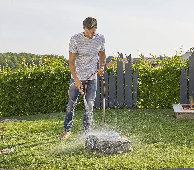 GARDENA 15102-20 SILENO Life - Automatic Robotic Lawn Mower, with Bluetooth app and Boundary Wire, The quietest in its Class, for lawns up to 10800 Sq Ft, Made in Europe, Grey