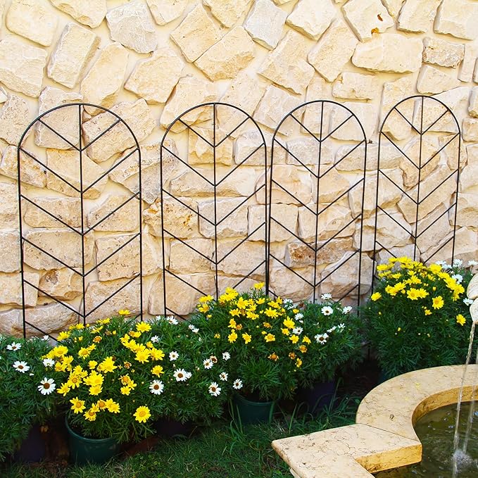 2 Pack Trellis for Climbing Plants Outdoor 45" H x 15.9" W Garden Trellis, Plant Trellis for Climbing Rose Vegetable Flower, Lawn, Backyard, Black Metal Trellis