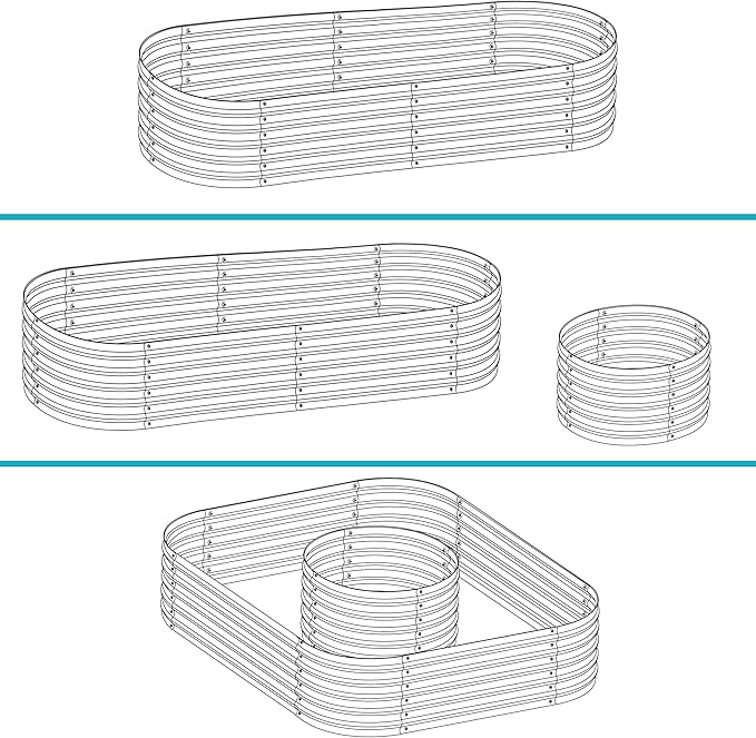 Sunnydaze 62.5-Inch Oval Raised Garden Bed Outdoor - Modular Raised Garden Bed with Rubber Edge Trim - Brown