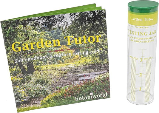 Garden Tutor Soil Texture Test Kit - Test Soil Structure, Calibrated Testing Jar, Measure Soil Layers, Improve Your Soil, Handbook, Detailed Instructions, Find Plant Compatibility, Determine Amendment