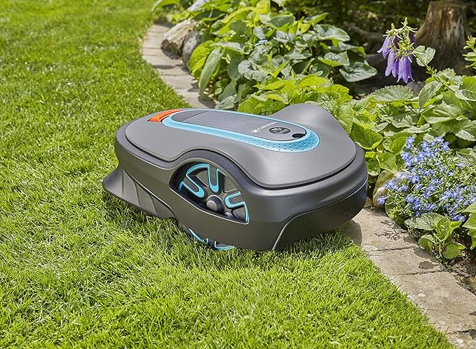 GARDENA 15102-20 SILENO Life - Automatic Robotic Lawn Mower, with Bluetooth app and Boundary Wire, The quietest in its Class, for lawns up to 10800 Sq Ft, Made in Europe, Grey