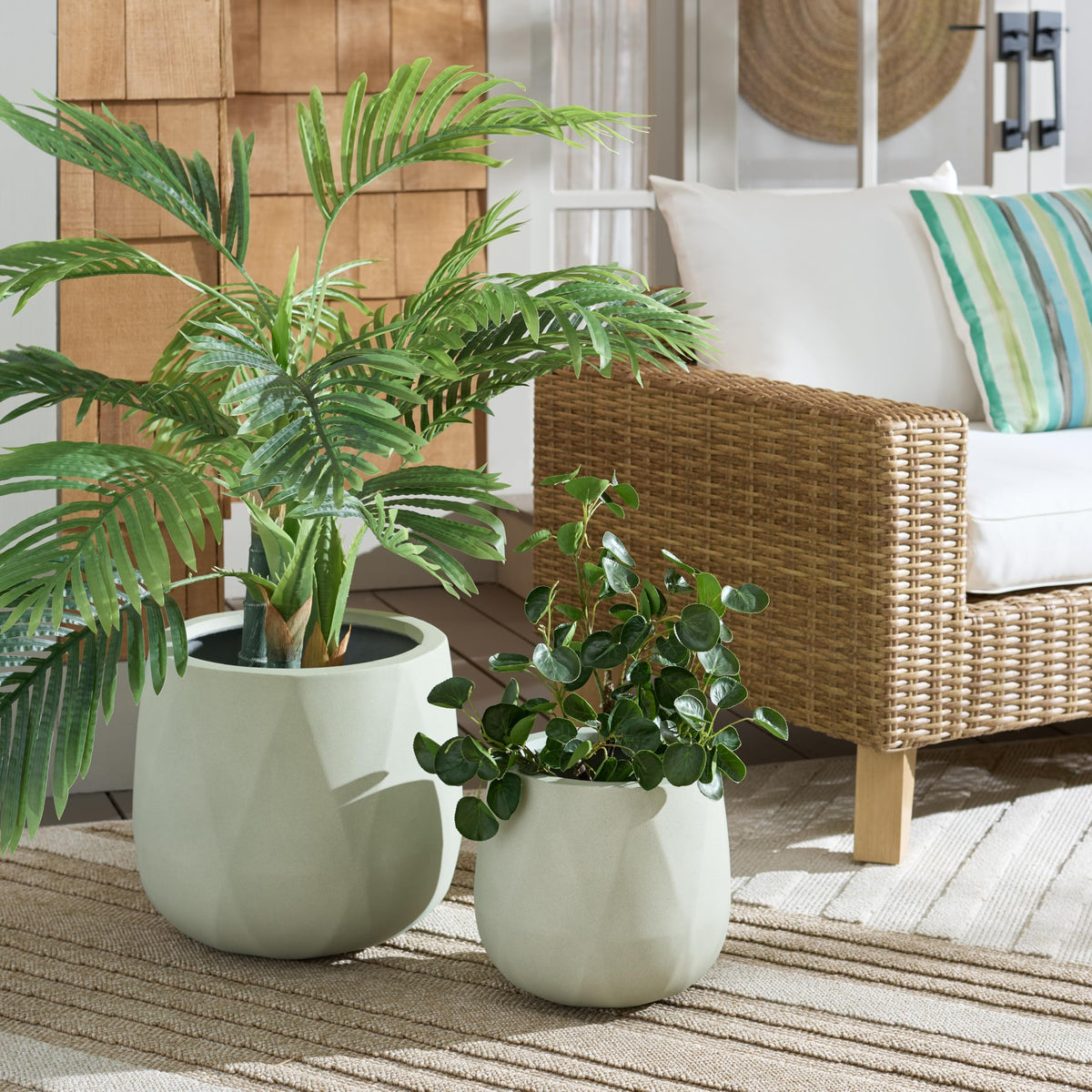 Outdoor Patio Furniture Collection (16"W x 16"D x 14"H / Sage)