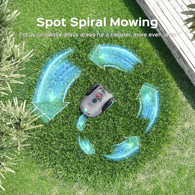 V100 Robot Lawn Mower with HD Vision Navigation, Smart Obstacle Detection, Collision Sensors, Adjustable Cutting Height, Low-Noise Operation—Perfect for Small Lawns up to 1,600 sq ft.