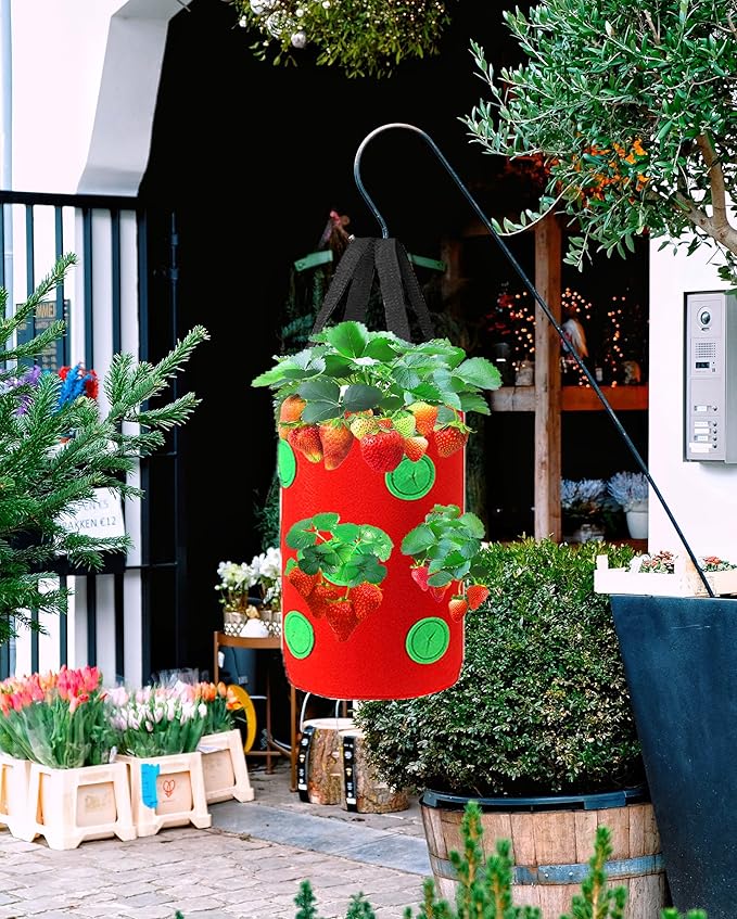 Miewslan 5 Gallons Hanging Planting Grow Bags, Garden Upside Down Planter Strawberry Tomato Potato Grow Bag Vegetable Planting Bag with Holes