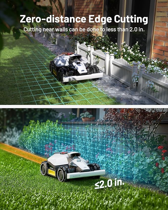 Mammotion LUBA mini AWD 1500H Robot Lawn Mower with Blades, Mowing 0.37 Acre, All-Wheel-Drive for 80% Slope, UltraSense AI Vision+RTK Auto-Mapping, Cutting Height 2.2"-4.0"