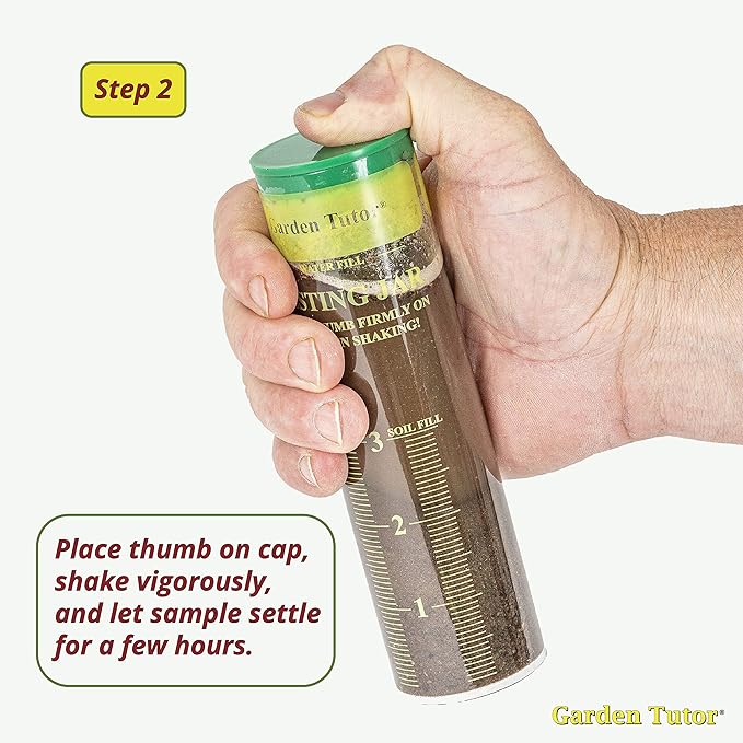 Garden Tutor Soil Texture Test Kit - Test Soil Structure, Calibrated Testing Jar, Measure Soil Layers, Improve Your Soil, Handbook, Detailed Instructions, Find Plant Compatibility, Determine Amendment
