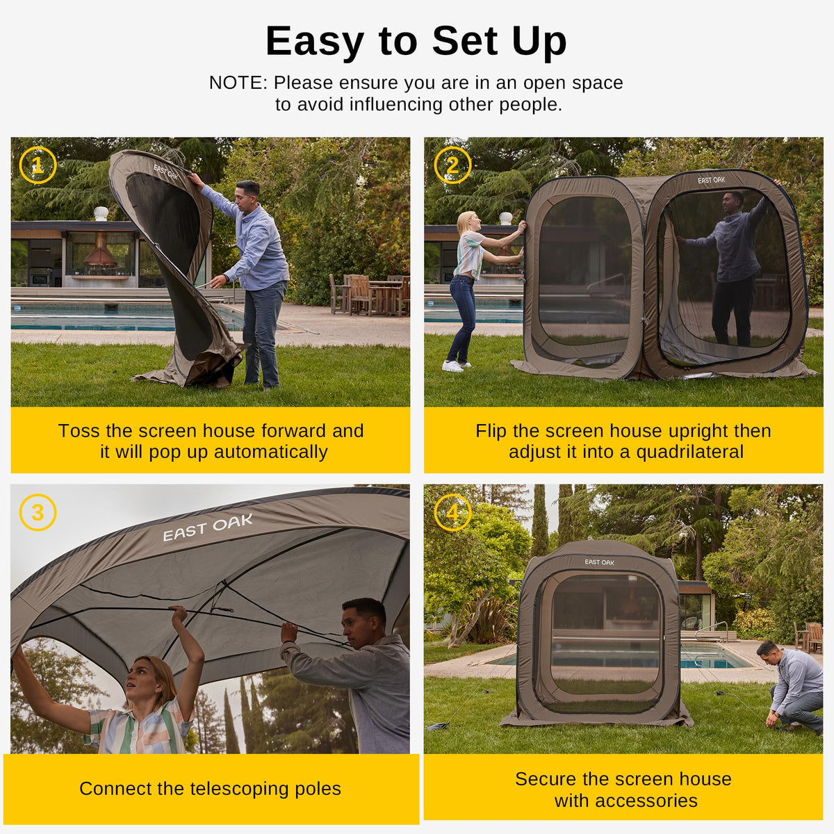 Screen House Tent Pop (Coffee Brown / 6×6 FT)