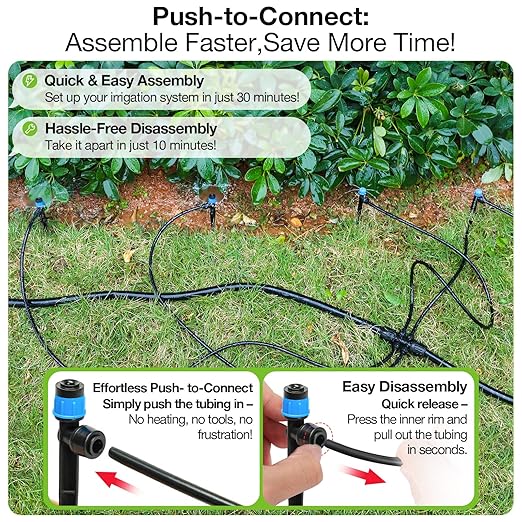 MIXC Quick Connector Drip Emitters for 1/4" Tubing, Adjustable Flow, 360° Fan-Shaped Sprayer (Drip Emitter Vortex, 20 Packs)