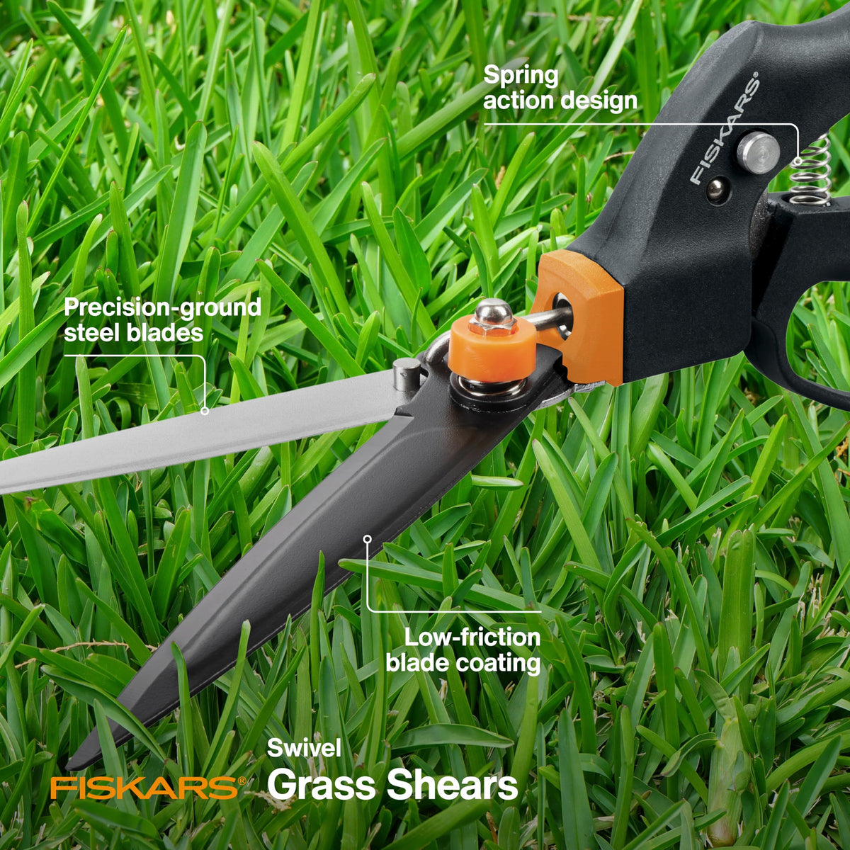 5" Swivel Grass Shears (Rotating - Shear Ease)