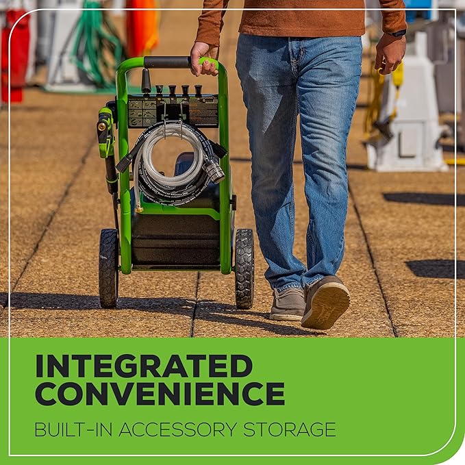 Greenworks 80V 3000 PSI Pressure Washer (2.0 GPM), (2) 4.0Ah Batteries and Dual Port Rapid Charger, Powerful Enough to Remove Pesky Dirt and Grime on Siding, Fences, Patios, Driveways, and Sidewalks