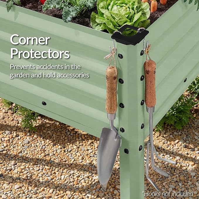 Best Choice Products 72x24x30in Non Toxic Galvanized Raised Garden Bed, Metal Elevated Planter Box, Vegetable Garden, 100% Non Toxic Materials - Sage Green