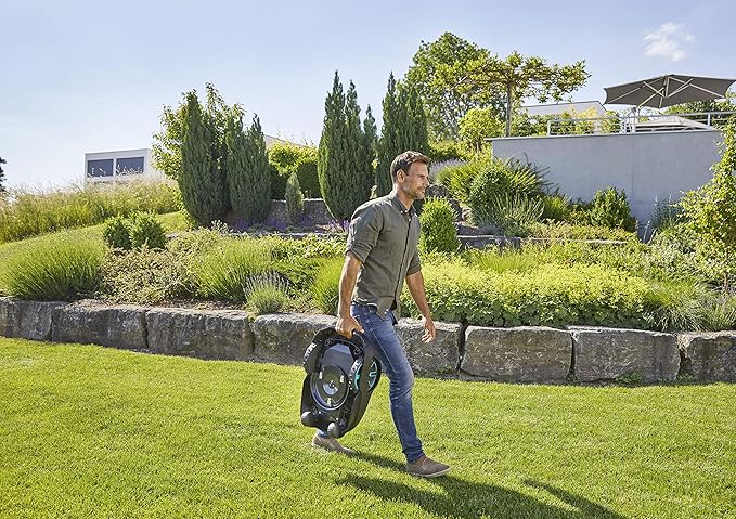 GARDENA 15102-20 SILENO Life - Automatic Robotic Lawn Mower, with Bluetooth app and Boundary Wire, The quietest in its Class, for lawns up to 10800 Sq Ft, Made in Europe, Grey