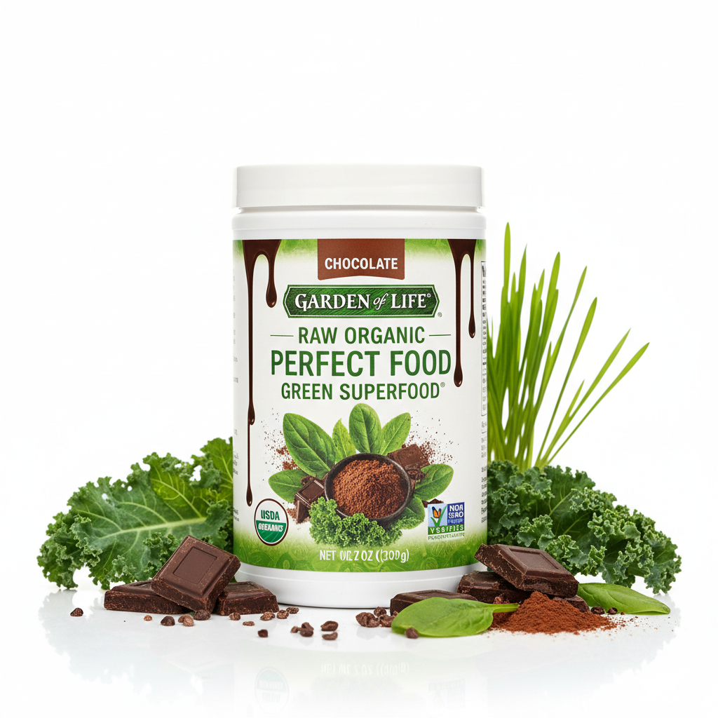 Garden of Life Raw Organic Perfect Food Green Superfood Powder in Chocolate Flavor