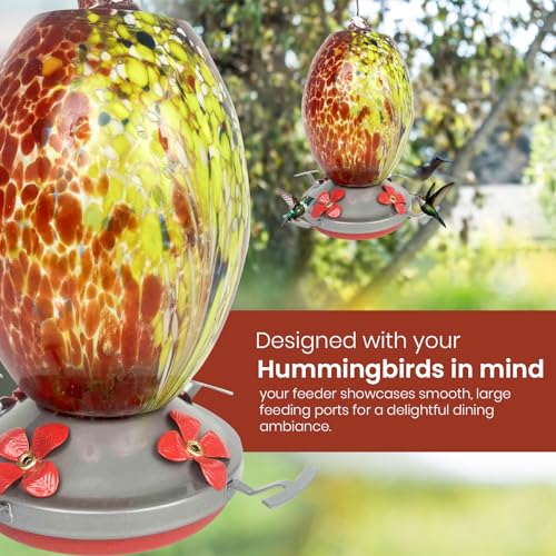 Glass Hummingbird Feeder for Outdoors