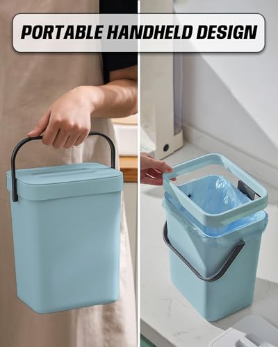 1.3 Gal Hanging Small Trash Can with Lid