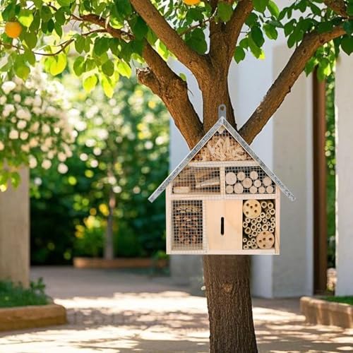 Hanging Bee House Wooden Insect House (72 Count)