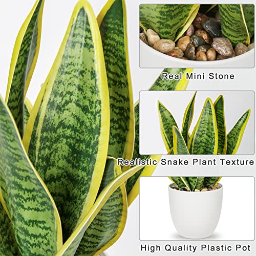 Artificial Snake Plant Potted Faux Sansevieria Trifasciata Plants