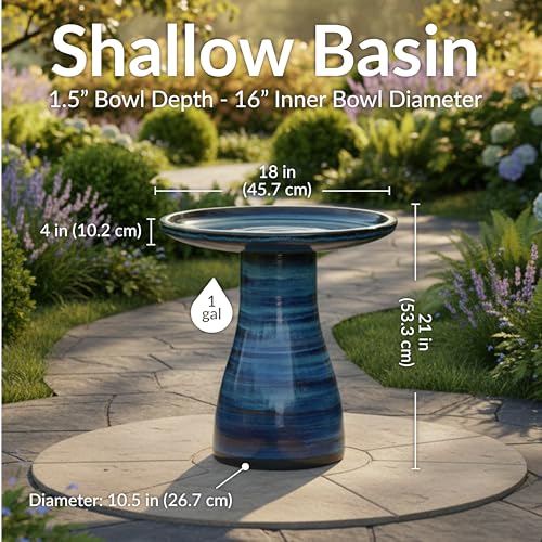 Sunnydaze Ceramic Bird Bath