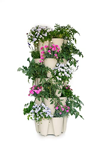Patented Large 5 Tier Vertical Garden Planter with Patented Internal Watering System Great for Growing a Variety of Strawberries