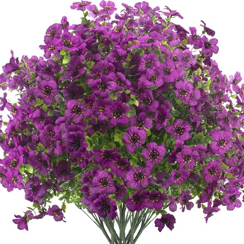 Artificial Fake Flowers for Outdoor Spring Decoration (16 Count)