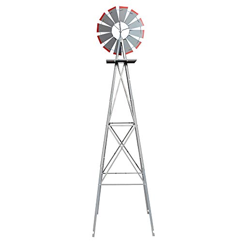 8FT Ornamental Windmill Backyard Garden Decoration Weather Vane