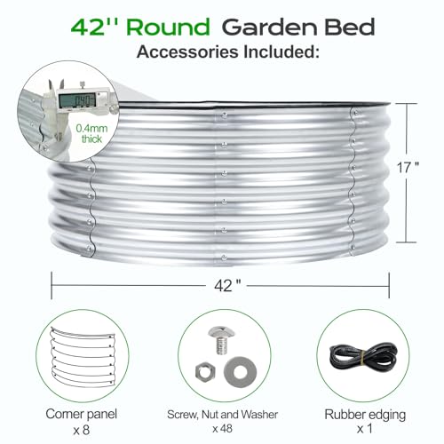 17" Tall 42" Metal Raised Garden Bed