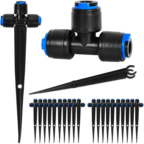 20 Pack 1 4" Drip Irrigation Tee Connectors (20 Count)