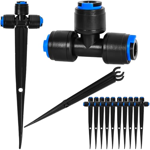 10 Pack 1 4" Drip Irrigation Tee Connectors (10 Count)
