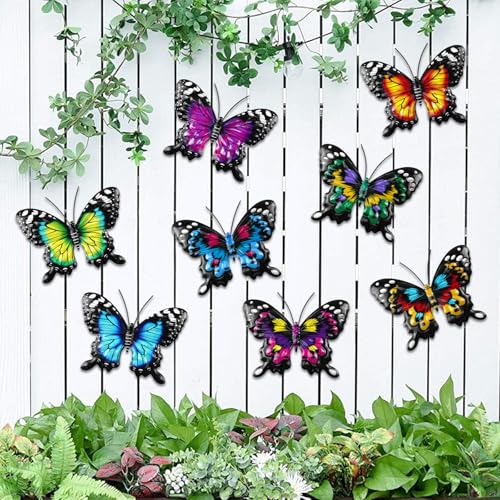 8 Pack Metal Butterfly Wall Decor (8PCS Butterfly)