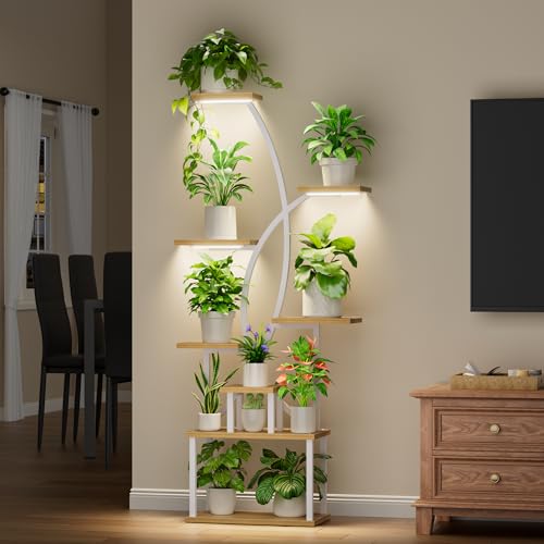 Plant Stand Indoor with Grow Lights (8 Count)