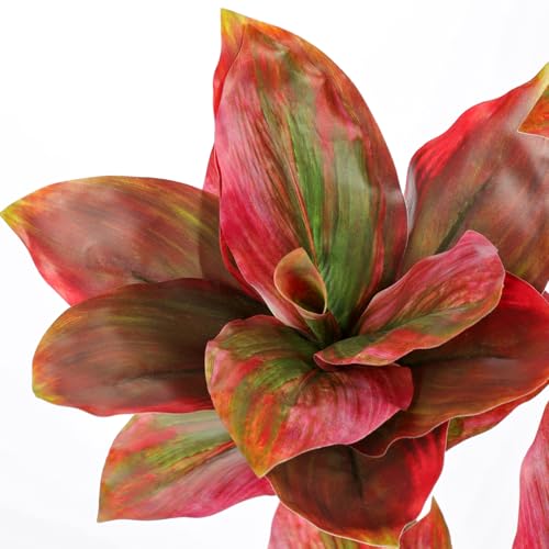 Artificial Tree 2.95Ft Faux Agave Plant Fake Tropical Yucca Palm Tree with 6 Heads in Pot Fake Dracaena Plants Tree for Home Decor Modern Office House Decoration Housewarming Gift Pink (6 Count)