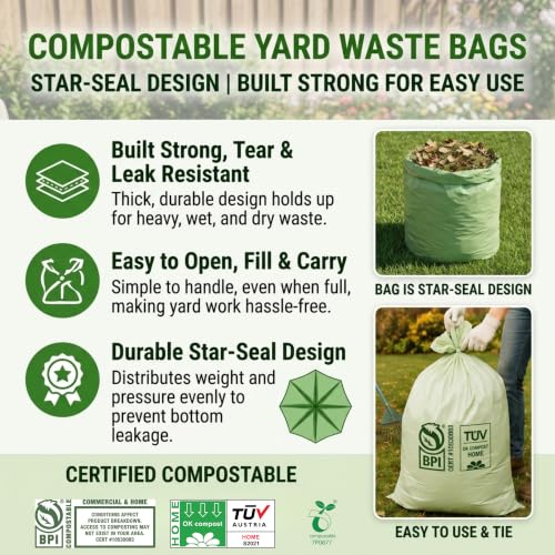 33 Gallon Compostable Trash Bags (40 Count)
