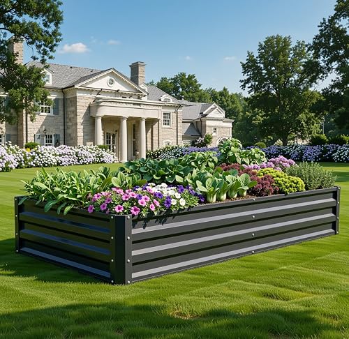 6x3x1ft 2pcs Large Raised Garden Bed Kit (Black / 6x3x1ft 2pcs)