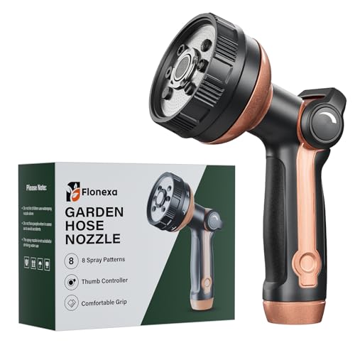 Heavy Duty Metal Garden Hose Sprayer with 8 Patterns &Thumb Control