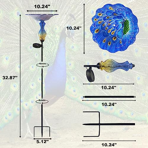 Peacock Bird Bath for Outdoor