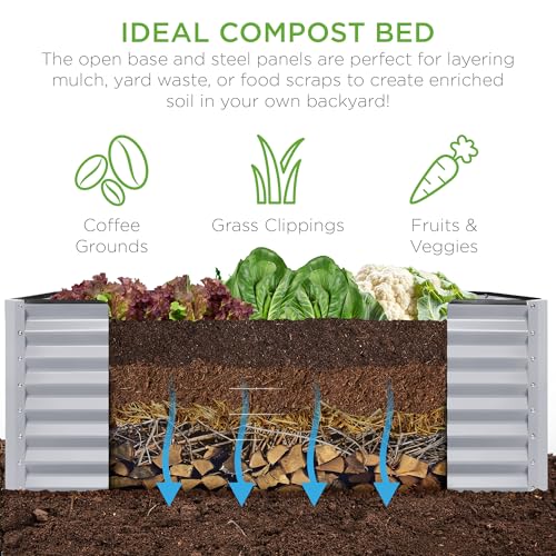 6x3x2ft Outdoor Metal Raised Garden Bed