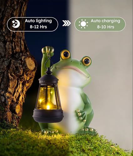 Solar Frog Garden Statue Light (Frog)