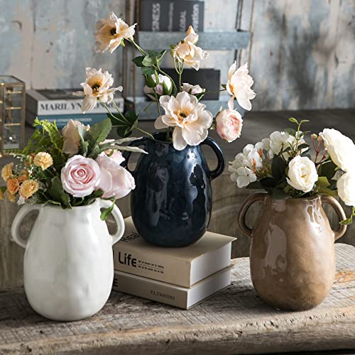 White Ceramic Vase with Handles