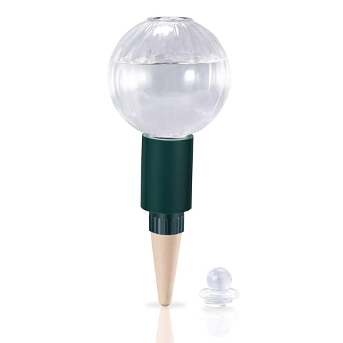 12 oz Up to 1 Week Glass Plant Watering Globe with Terracotta Spikes (12 oz – 1 Pack)