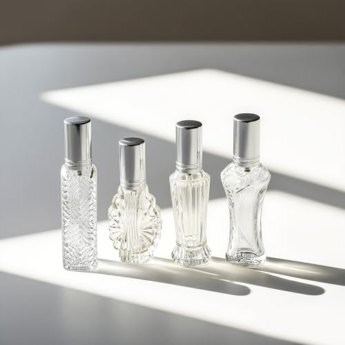 4 Pcs Vintage Glass Refillable Perfume Bottles Empty Spray Set (4 Count)