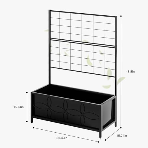 Sturdy Raised Garden Bed with Trellis