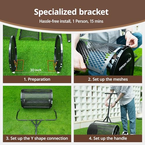 Compost Spreader 30 Inch Peat Moss Spreader