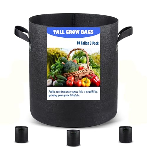 Taller Grow Bags (Black / 20 US Gallons 3 Pack)