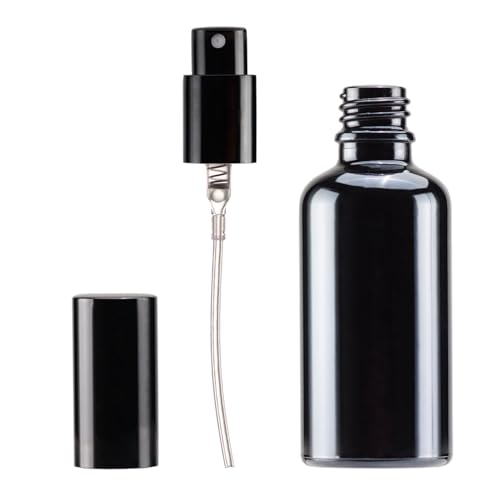 Black Glass Spray Bottles 2oz (6 Count)