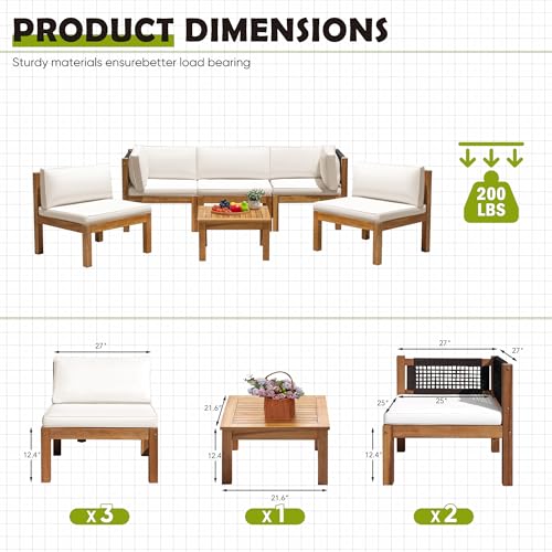 6 Pieces Small Patio Sofa (6 Count)