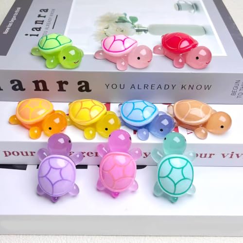 20 Pcs Mini Resin Animals Turtles Figurines Glow in The Dark
