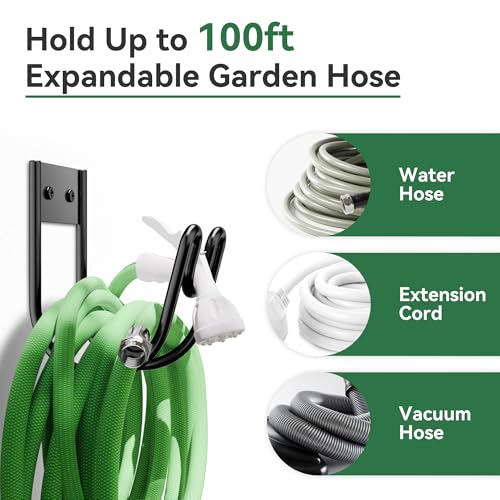 Black Metal Garden Hose Holder